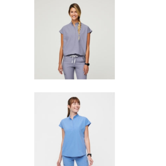 Figs women Vapor Blue Space Dye and Ceil Blue Rafaela- Oversized Scrub Top - L - Picture 3 of 3